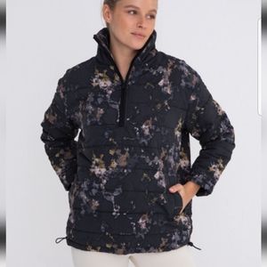 🥳Sale!!MonoB puffer watercolor floral lightweight pullover halfzip w Pock…